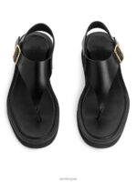 ARKET schoenen 0DXJP705 zwart dikke leren sandalen vrouwen - Image 3