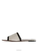 ARKET schoenen 0DXJP712 lichtbeige/wit linnen dia's vrouwen - Image 2