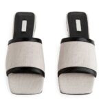 ARKET schoenen 0DXJP712 lichtbeige/wit linnen dia's vrouwen