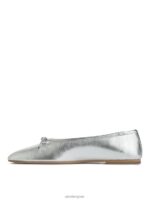 ARKET schoenen 0DXJP714 zilver leren ballerina's vrouwen - Image 2