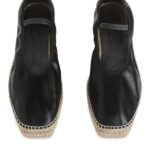 ARKET schoenen 0DXJP715 zwart/beige leren espadrilles vrouwen