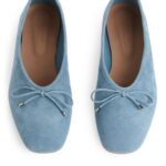 ARKET schoenen 0DXJP716 lichtblauw suède ballerina vrouwen