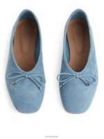 ARKET schoenen 0DXJP716 lichtblauw suède ballerina vrouwen - Image 3