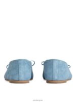 ARKET schoenen 0DXJP716 lichtblauw suède ballerina vrouwen - Image 4