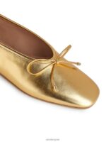 ARKET schoenen 0DXJP719 goud leren ballerina's vrouwen - Image 5