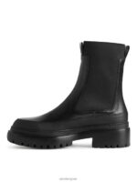 ARKET schoenen 0DXJP724 zwart Leren laarzen met dikke zool vrouwen - Image 2