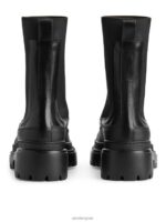 ARKET schoenen 0DXJP724 zwart Leren laarzen met dikke zool vrouwen - Image 4