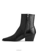 ARKET schoenen 0DXJP726 zwart leren cowboylaarzen vrouwen - Image 2