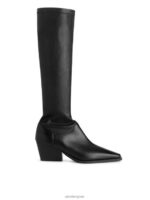 ARKET schoenen 0DXJP731 zwart stretch leren laarzen vrouwen - Image 2