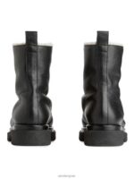 ARKET schoenen 0DXJP732 zwart leren laarzen van imitatiebont vrouwen - Image 5