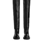 ARKET schoenen 0DXJP735 zwart leren overknee laarzen vrouwen