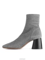 ARKET schoenen 0DXJP736 zilver stretchlaarzen met hak vrouwen - Image 2