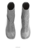 ARKET schoenen 0DXJP736 zilver stretchlaarzen met hak vrouwen