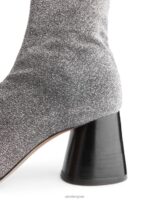 ARKET schoenen 0DXJP736 zilver stretchlaarzen met hak vrouwen - Image 5