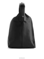 ARKET Tassen 0DXJP754 zwart lederen gedetailleerde schoudertas unisex - Image 2
