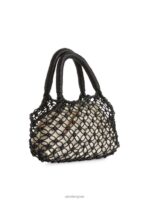 ARKET Tassen 0DXJP760 zwart leren macramé tas unisex - Image 2