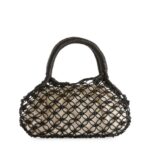 ARKET Tassen 0DXJP760 zwart leren macramé tas unisex