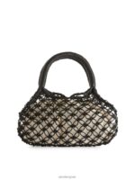 ARKET Tassen 0DXJP760 zwart leren macramé tas unisex - Image 3