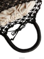 ARKET Tassen 0DXJP760 zwart leren macramé tas unisex - Image 4