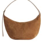 ARKET Tassen 0DXJP763 karamel bruin gebogen suède tas unisex